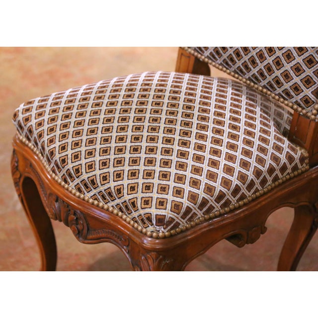 French Mid-Century French Louis XV Walnut Desk Chair With Upholstered Seat For Sale - Image 3 of 11