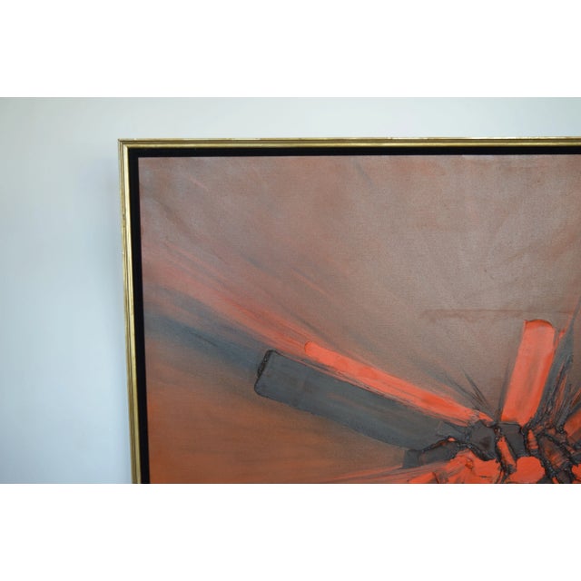 Modern Signed Large Abstract Oil on Canvas With Relief by Preston. Usa, 21st Century For Sale - Image 3 of 10