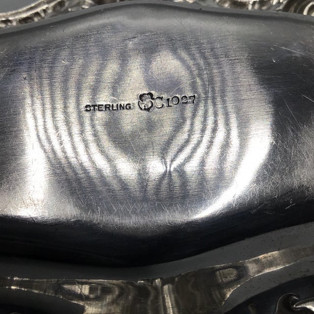 Antique International Silver Co. “W” Monogrammed Sterling Silver Pin Tray For Sale - Image 10 of 12
