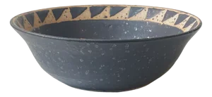 Brutalist Black Stoneware Bowl with Shark Teeth Pattern, 2000s
