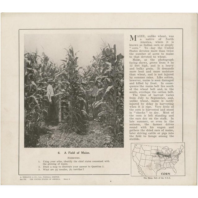 Black Geographical Pictures of the Usa Set VII by A. Wheaton & Co., 1920s, Set of 13 For Sale - Image 8 of 15