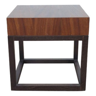 Crate & Barrel Wood Accent Table on Wood Base For Sale