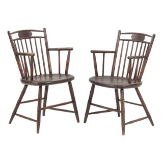 Antique Birdcage Windsor Chairs, a Near Pair For Sale
