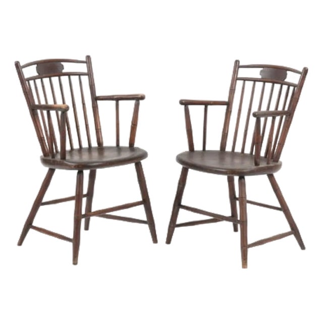 Antique Birdcage Windsor Chairs, a Near Pair For Sale