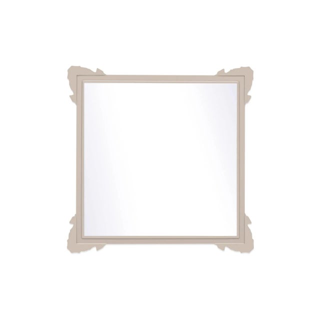 Contemporary Fleur Home Garden District Napoleon Square Mirror in Elephant's Breath, 30x30 For Sale - Image 3 of 3