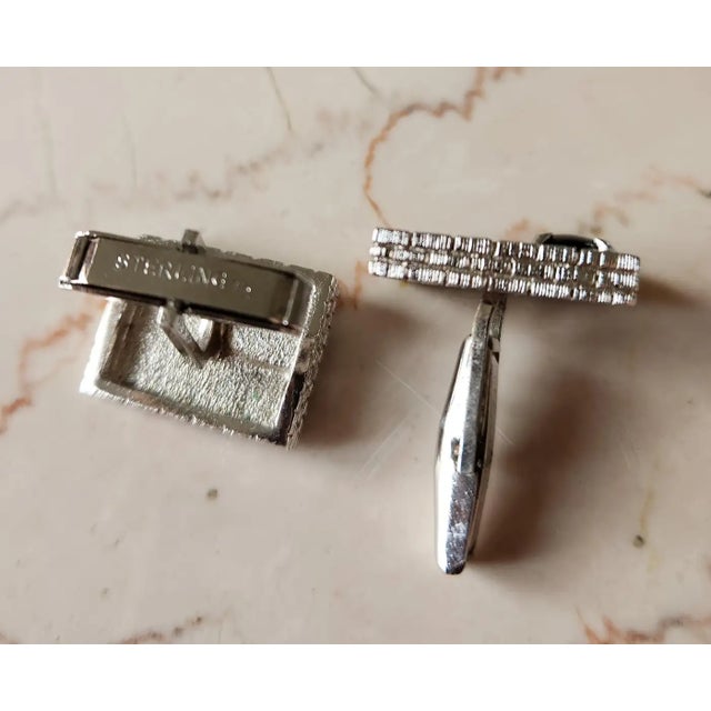 1960s Sterling Onyx Cufflinks Modernist Estate For Sale In San Diego - Image 6 of 9
