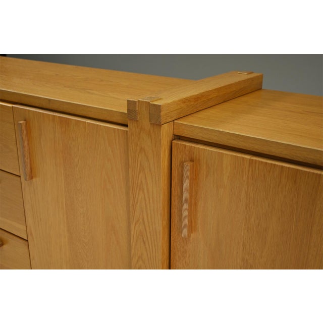 Wood Large Brustalist Oak Sideboard, Belgium, 1990s For Sale - Image 7 of 9