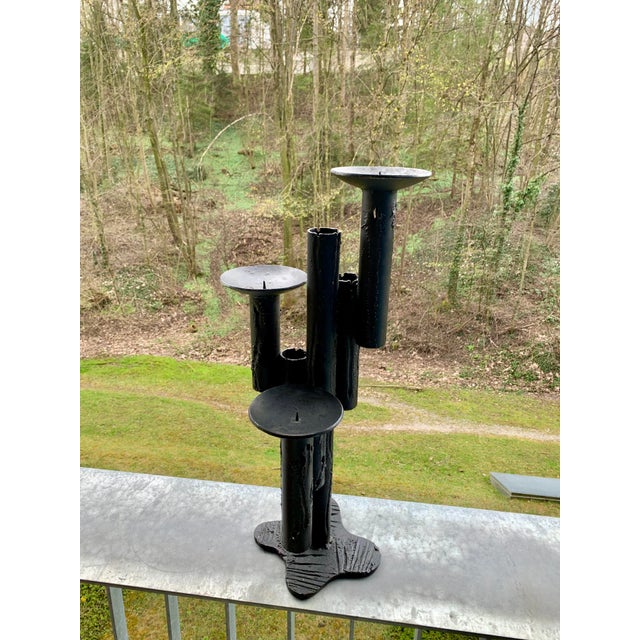 Brutalist Cast Iron Candlestick, 1970s For Sale - Image 12 of 16