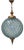 Large French Pale Blue Dimple Globe Pendant Light, 1960 For Sale