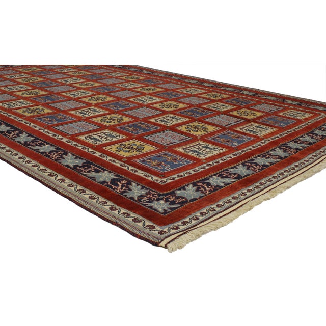 77006 Vintage Indian Gabbeh Rug, 06'07 x 09'10. The Four Seasons Garden: A Vintage Gabbeh Masterpiece of Eternal Paradise...