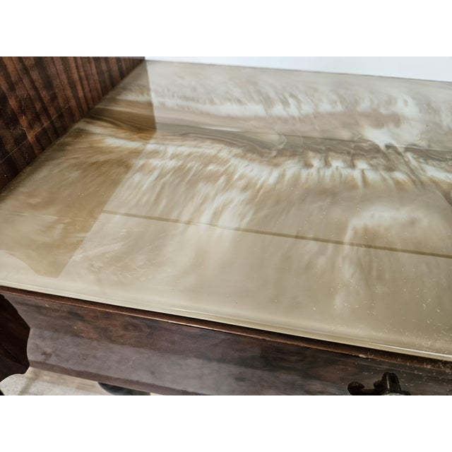 Mid-Century Mahogany Nightstands with Double Glass Tops, 1960, Set of 2 For Sale - Image 10 of 18
