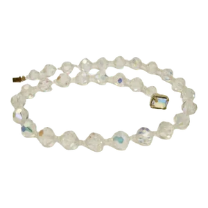 1950s Brilliant Rock Aurora Borealis Crystal Necklace