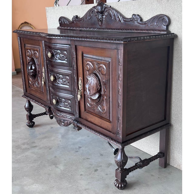 Late 19th Century Renaissance Spanish Buffet with Two Doors, Three Drawers For Sale - Image 18 of 18