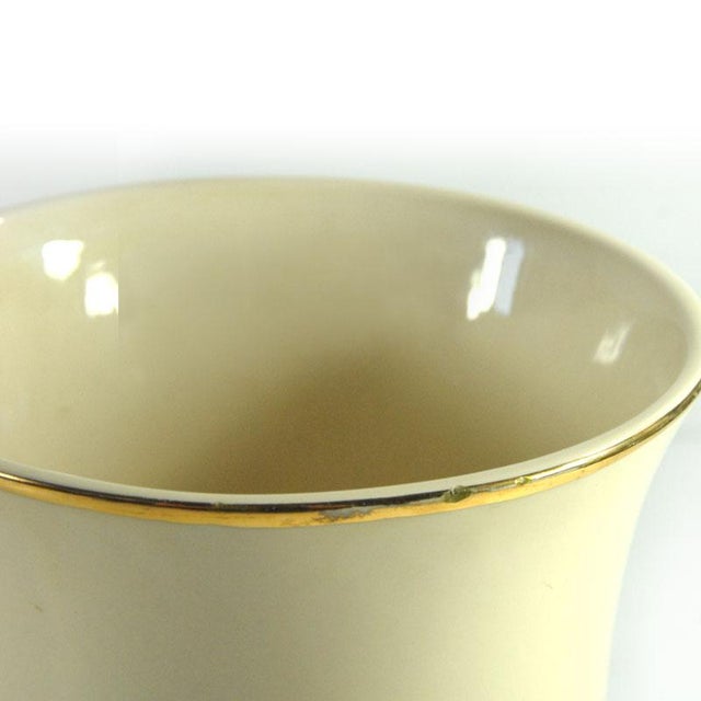 Cream Art Deco Cream Ceramic Vase, Belgium, 1930s For Sale - Image 8 of 10