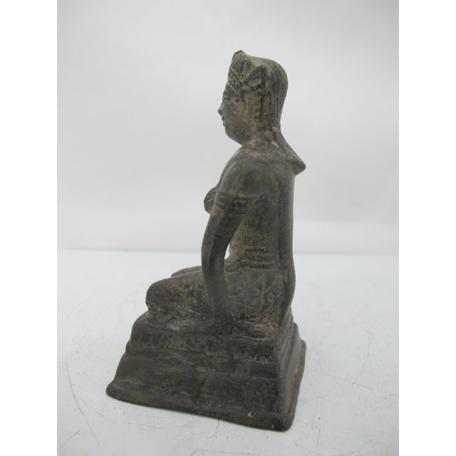 Thai Antique Bronze Phra Mae Phosop Rice Goddess Buddhist Statue Figurine For Sale In Portland, OR - Image 6 of 9