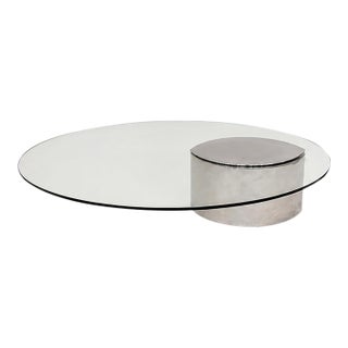 1970s Attributed to Cini Boeri Chromed Steel and Glass 'Lunario' Table For Sale
