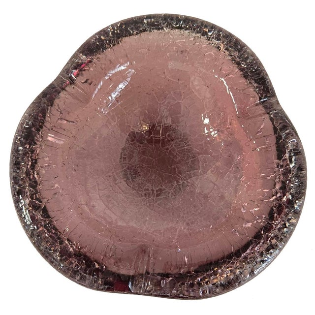 1960s Renato Anatra Murano Ghiacciato Art Glass Catchall/Ashtray, Signed For Sale - Image 9 of 13