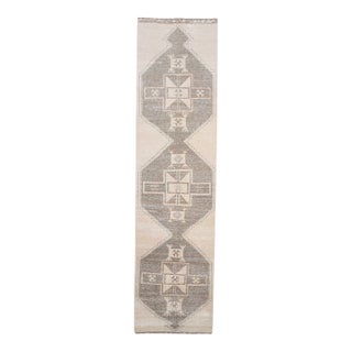 1970s Vintage Handmade Wool Cotton Beige Area Rug For Sale