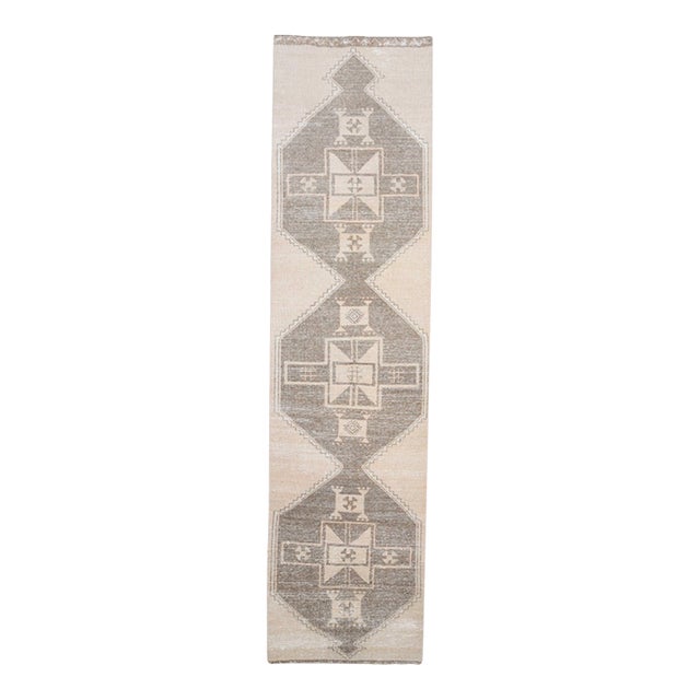 1970s Vintage Handmade Wool Cotton Beige Area Rug For Sale
