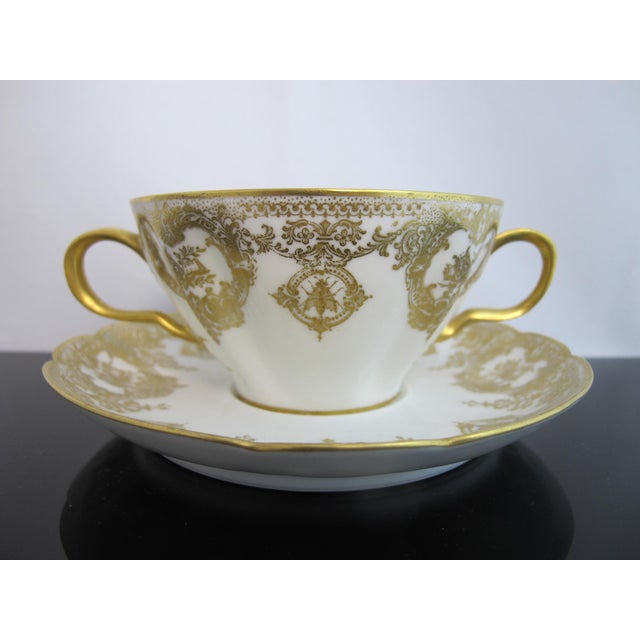 One of the most stunning Haviland Limoges porcelain pieces I have seen. Bouillon soup or cream cup with with double...