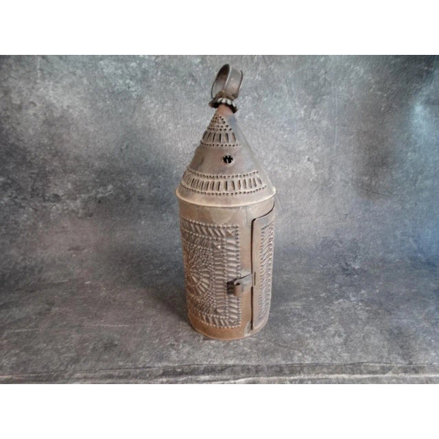 Metal Vintage 20th Century Mexican Tin Lantern For Sale - Image 7 of 7