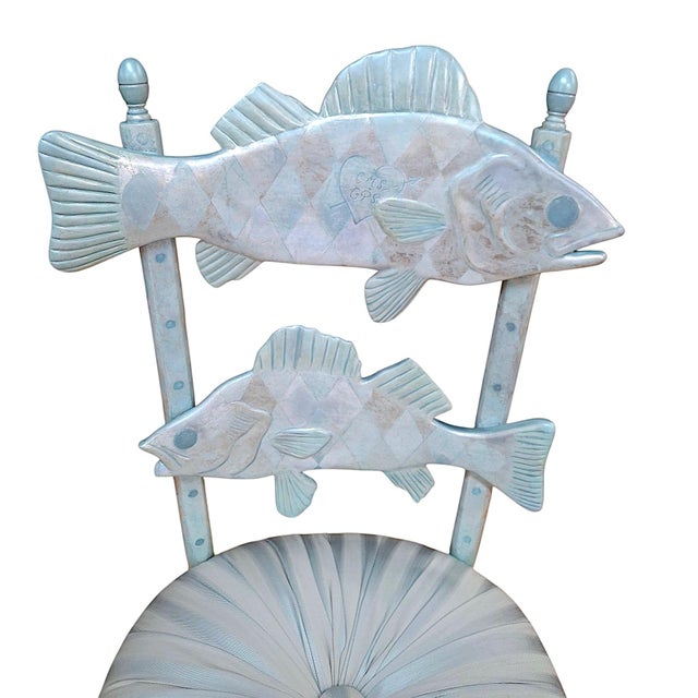 MacKenzie-Childs Pearlescent “Fantasy Fish” Accent Chair For Sale - Image 9 of 16