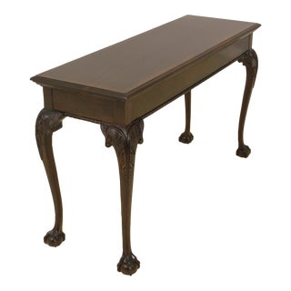 Stickley Ball & Claw Mahogany Sofa Console Table For Sale
