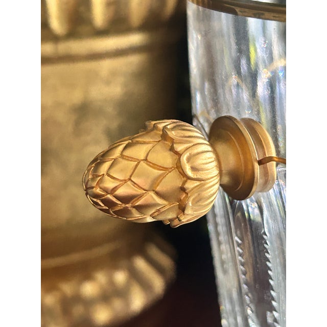 French Fabergé Crystal & Gilt Bronze Ice Pail / Champagne Bucket For Sale - Image 3 of 6