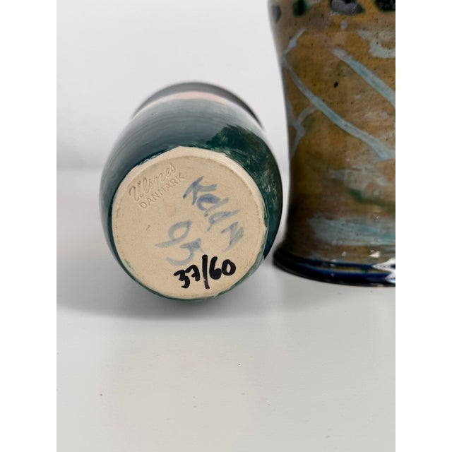 Danish Ceramic Vases from Vensø Danmark & Studio Pottery, 1970s, Set of 2 For Sale - Image 9 of 11
