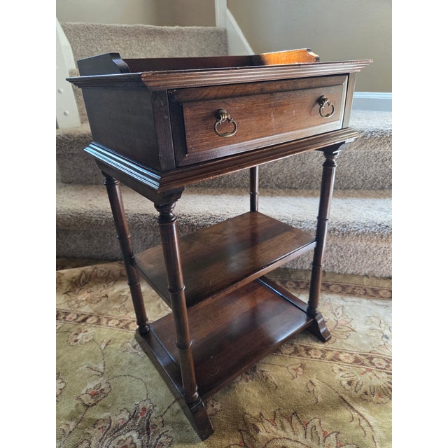 A vintage Faux bamboo style Pennsylvania House side - end table is a premium, American-made furniture piece celebrated for...