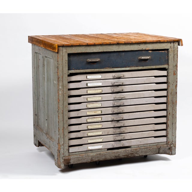1920s Industrial Hamilton Flat File Printers Cabinet Chairish