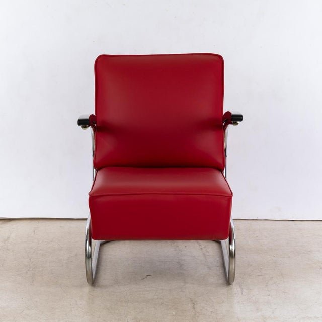 Bauhaus Set of Bauhaus Cantilever Chair and Ottoman For Sale - Image 3 of 7