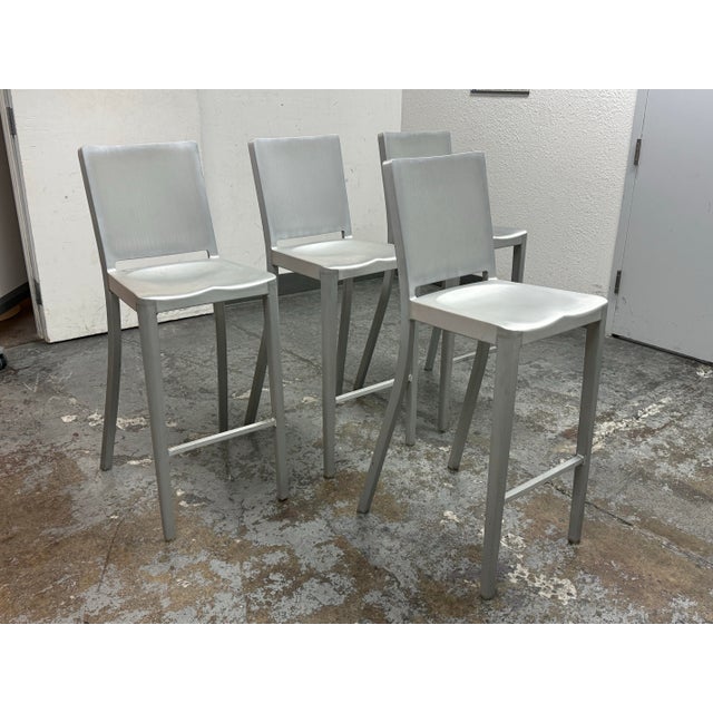 Modern Philippe Starck for Emeco Hudson Barstools, Set of Four For Sale - Image 3 of 12