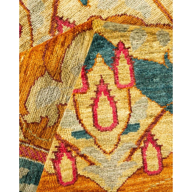 Textile Arts & Crafts Hand Knotted Area Rug, Green - 6' 2" x 9' 5" For Sale - Image 7 of 9