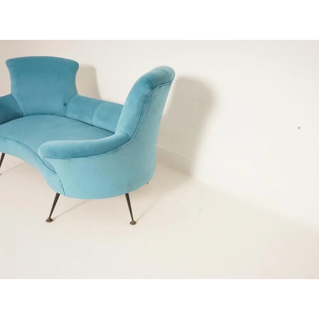 Vintage Blue Sofa by Gigi Radice, 1950 For Sale - Image 4 of 6