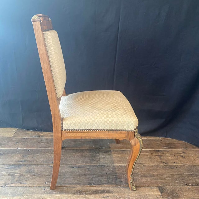 Neoclassical Antique French Neoclassical Side Chairs With Spectacular Inlay -a Pair For Sale - Image 3 of 12
