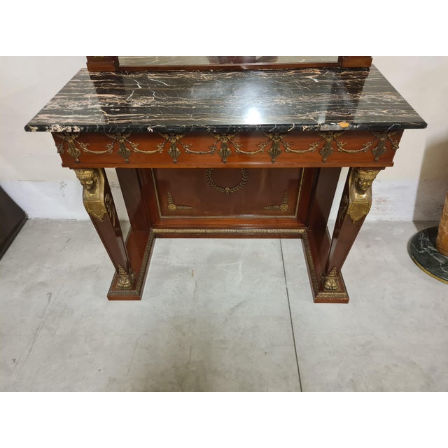 Empire Console Table with Retour Degypte Style Mirror For Sale - Image 9 of 18