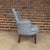 Mid-Century Modern Light Blue Embroidered Mid Century Style Accent Chair For Sale - Image 3 of 12