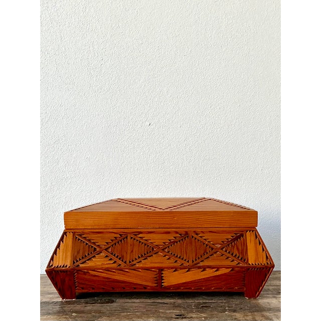 Vintage Hand Made Wood Box For Sale In West Palm - Image 6 of 12