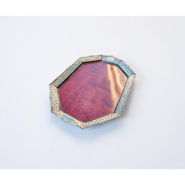 Wood Mid-Century Dutch 835 Silver-Mounted Mahogany Serving Tray by Hooijkaas Schoonhoven, 1950s For Sale - Image 7 of 11