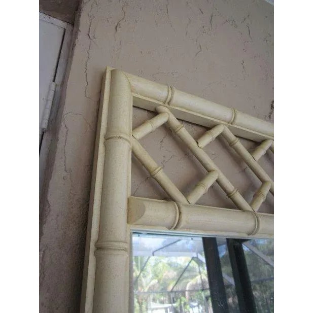 Vintage Mirror by Dixie Faux Bamboo Hollywood Regency Coastal Style For Sale - Image 9 of 13