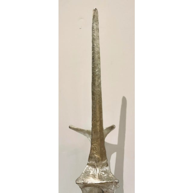 Arteriors Home Arteriors Large Modern Extruded Silver Finished Abstract Cairo Sculpture For Sale - Image 4 of 5