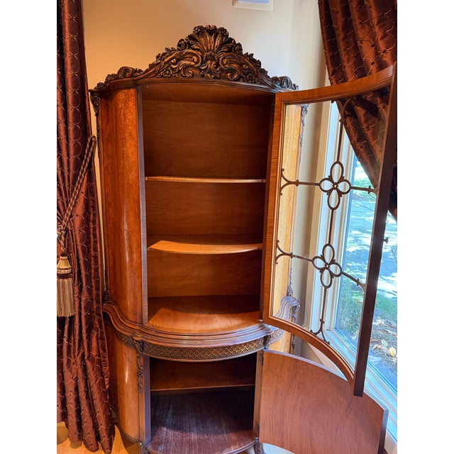 Antique Solid Philippine Narra Wood China Cabinet For Sale - Image 4 of 6