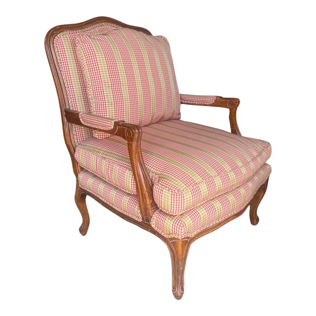 Vintage Century Furniture French Louis XV Style Bergère Lounge Chair For Sale
