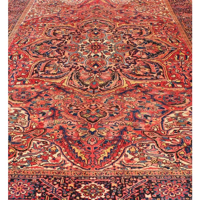Red Keivan Woven Arts,RM-M17420, Heriz With Medallion Design in Red Tones Rug- 10′2″ × 14′ For Sale - Image 8 of 11