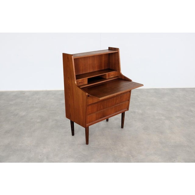 Wood Vintage Danish Secretary in Teak, 1960s For Sale - Image 7 of 9