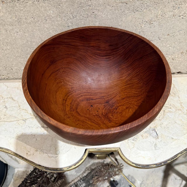 Wood 1960s Vintage Sculptural Teakwood Bowl For Sale - Image 7 of 10