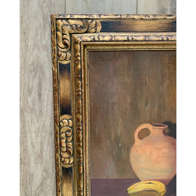 1930's Original Oil Still Life With Three Vessels For Sale - Image 4 of 8