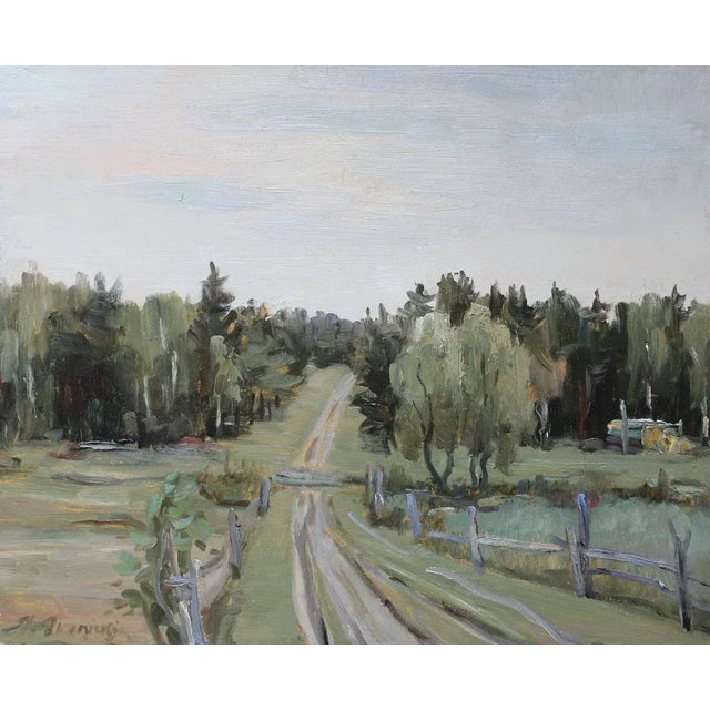 Stanislav Ivanicki, Rural Road, Oil on Cardboard For Sale - Image 7 of 7