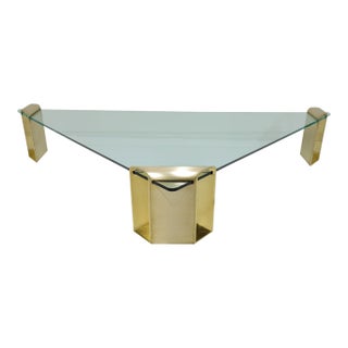 Large Stunning Solid Brass Cocktail Table by Lorin Marsh, 1970s For Sale
